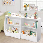 Étagère à livres pour enfants, organiseur de rangement de livres, bibliothèque pour enfants à 2 niveaux avec compartiments ouverts pour chambre à coucher, salon, salle de jeux
