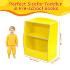 Étagère à livres pour enfants, organiseur de rangement de livres, bibliothèque pour enfants à 2 niveaux avec compartiments ouverts pour chambre à coucher, salon, salle de jeux
