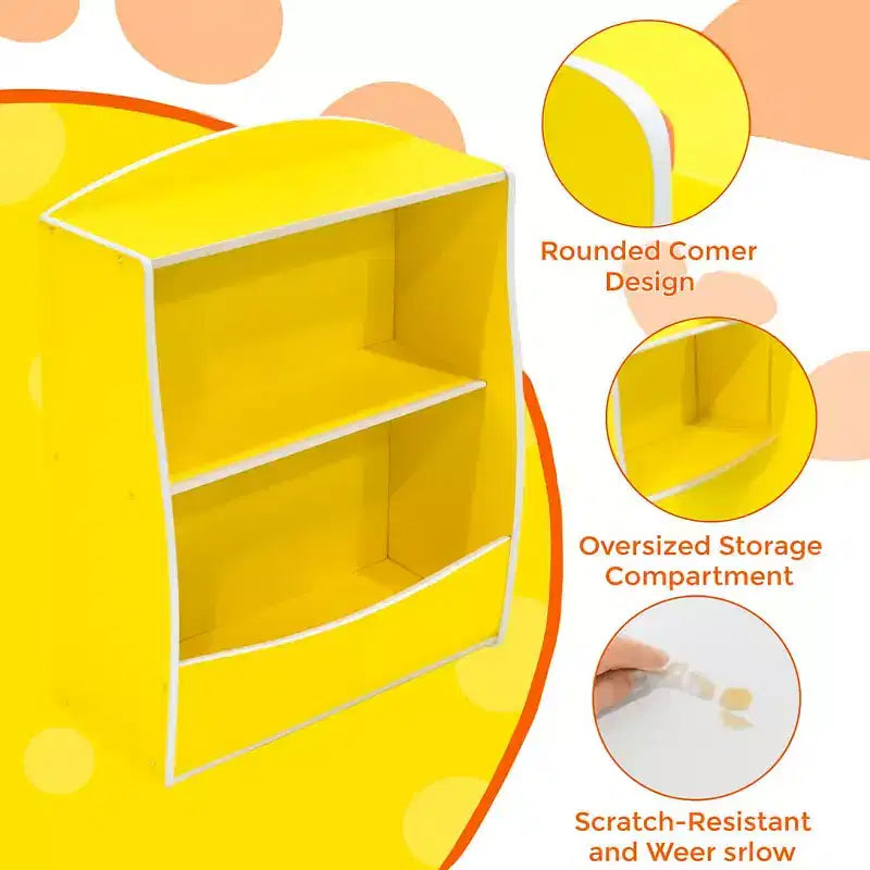 Étagère à livres pour enfants, organiseur de rangement de livres, bibliothèque pour enfants à 2 niveaux avec compartiments ouverts pour chambre à coucher, salon, salle de jeux