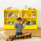 Étagère à livres pour enfants, organiseur de rangement de livres, bibliothèque pour enfants à 2 niveaux avec compartiments ouverts pour chambre à coucher, salon, salle de jeux