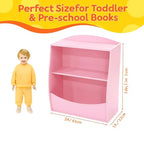 Étagère à livres pour enfants, organiseur de rangement de livres, bibliothèque pour enfants à 2 niveaux avec compartiments ouverts pour chambre à coucher, salon, salle de jeux