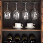 Meuble de bar à vin avec lumière LED et casier amovible, meuble à vin avec porte grillagée, meuble à alcool avec porte-verres, bar à café pour les alcools