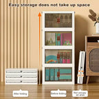 Armoire en plastique pliable à 4 niveaux - Utilisation multiple pour les collations du salon, le placard et le rangement domestique