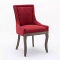 Modern Dining Chairs Set of 2, Fabric Side Dining Room Chairs with Neutrally Toned Wood Legs, Bronze Nail Head