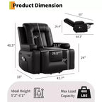 Fauteuil inclinable électrique surdimensionné avec fonctions chauffantes et massantes, fauteuil releveur électrique en cuir PU pour personnes âgées et à mobilité réduite, dossier et repose-jambes réglables