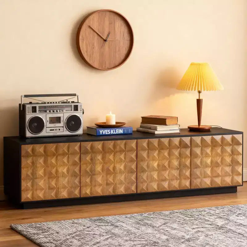 Meuble TV de 87,79 pouces pour téléviseurs jusqu'à 90 pouces avec étagères réglables et amovibles, console multimédia pour salon Gaoyangjiaju