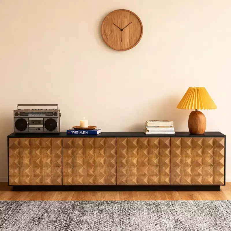 Meuble TV de 87,79 pouces pour téléviseurs jusqu'à 90 pouces avec étagères réglables et amovibles, console multimédia pour salon Gaoyangjiaju