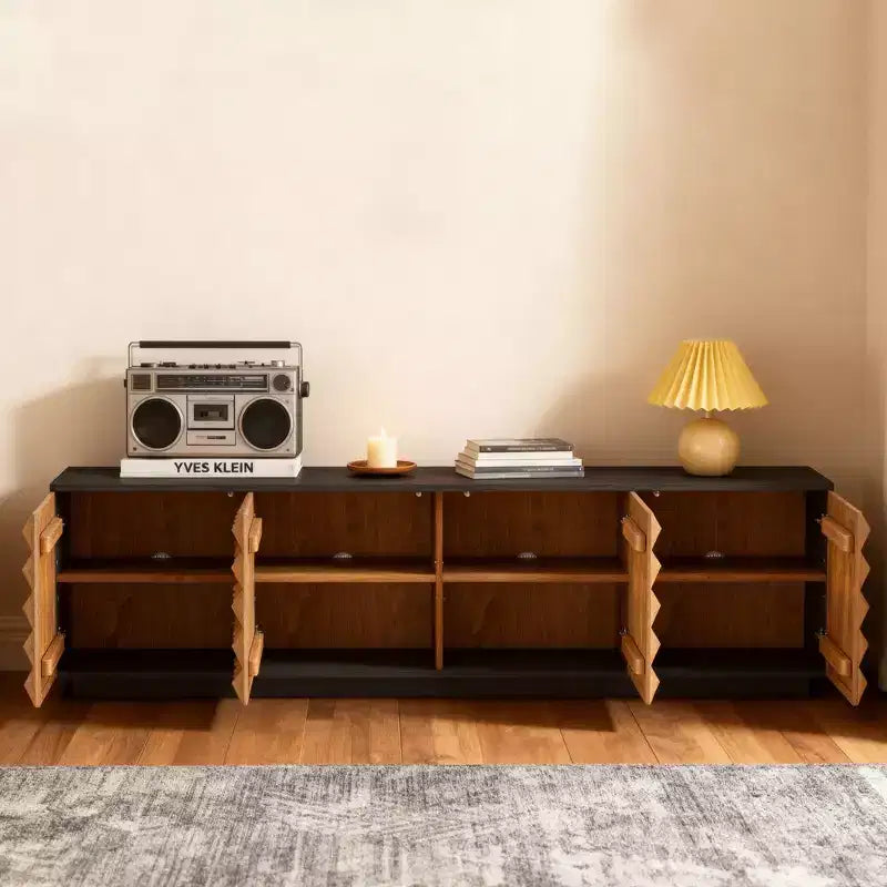 Meuble TV de 87,79 pouces pour téléviseurs jusqu'à 90 pouces avec étagères réglables et amovibles, console multimédia pour salon Gaoyangjiaju