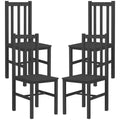 Farmhouse Dining Table Chairs, Set of 4 Pine Wood Kitchen Table Chairs with Slat Back for Living Room, Bedroom