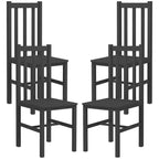 Farmhouse Dining Table Chairs, Set of 4 Pine Wood Kitchen Table Chairs with Slat Back for Living Room, Bedroom