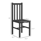 Chaises de table à manger de ferme, ensemble de 4 chaises de cuisine en bois de pin avec dossier à lattes pour salon, chambre à coucher