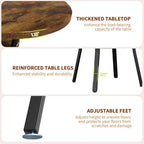 Table à manger ronde de 47 pouces pour 4 à 6 personnes, table de cuisine en bois avec étagère de rangement, table à dîner circulaire moderne, table de petit-déjeuner pour salon, sans chaises