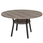 Table à manger ronde de 47 pouces pour 4 à 6 personnes, table de cuisine en bois avec étagère de rangement, table à dîner circulaire moderne, table de petit-déjeuner pour salon, sans chaises