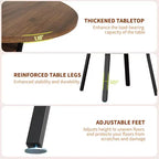 Table à manger ronde de 47 pouces pour 4 à 6 personnes, table de cuisine en bois avec étagère de rangement, table à dîner circulaire moderne, table de petit-déjeuner pour salon, sans chaises