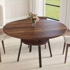Table à manger ronde de 47 pouces pour 4 à 6 personnes, table de cuisine en bois avec étagère de rangement, table à dîner circulaire moderne, table de petit-déjeuner pour salon, sans chaises