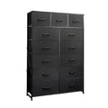 Cozy 13 Fabric Drawers Dresser with Metal Frame, Tall Storage Cabinet with Wooden Top, Chest of Drawers for Bedroom, Entryway, Living Room