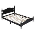 Full/Queen Size Wood House Bed, Easy Assembly, Platform Bed, No Box Spring Needed, Wooden Slat Mattress Foundation, Black_Full Size