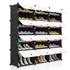 Étagère à Chaussures, Organisateur Portable à 7 Niveaux, Étagère Cubique Modulable DIY Polyvalente pour Talons/Bottes/Pantoufles (403030)