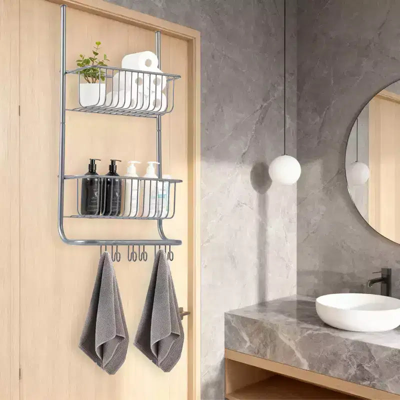 Étagère de rangement murale derrière la porte, panier suspendu en métal, étagère de rangement alimentaire, convient aux maisons, salles de bains, cuisines, buanderies, argent