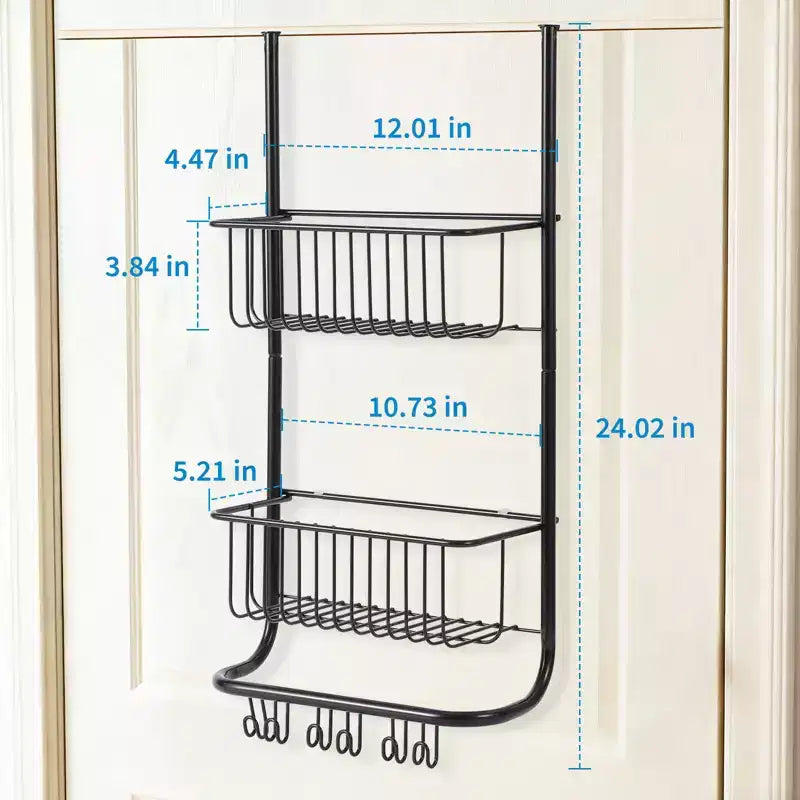 Étagère de rangement murale derrière la porte, panier suspendu en métal, étagère de rangement alimentaire, convient aux maisons, salles de bains, cuisines, buanderies, argent