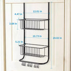 Étagère de rangement murale derrière la porte, panier suspendu en métal, étagère de rangement alimentaire, convient aux maisons, salles de bains, cuisines, buanderies, argent