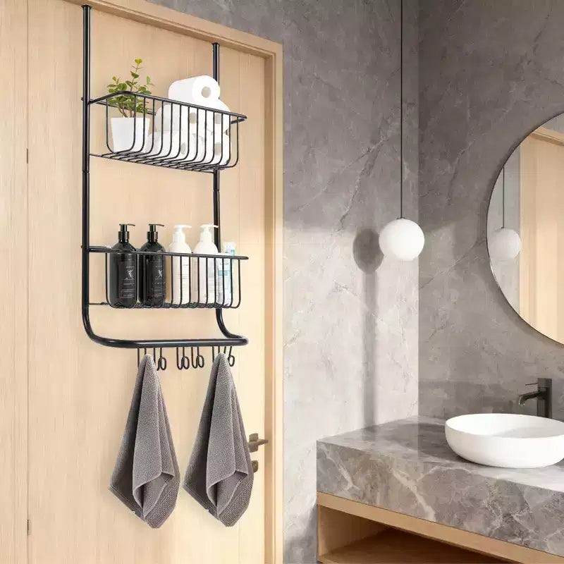 Étagère de rangement murale derrière la porte, panier suspendu en métal, étagère de rangement alimentaire, convient aux maisons, salles de bains, cuisines, buanderies, argent