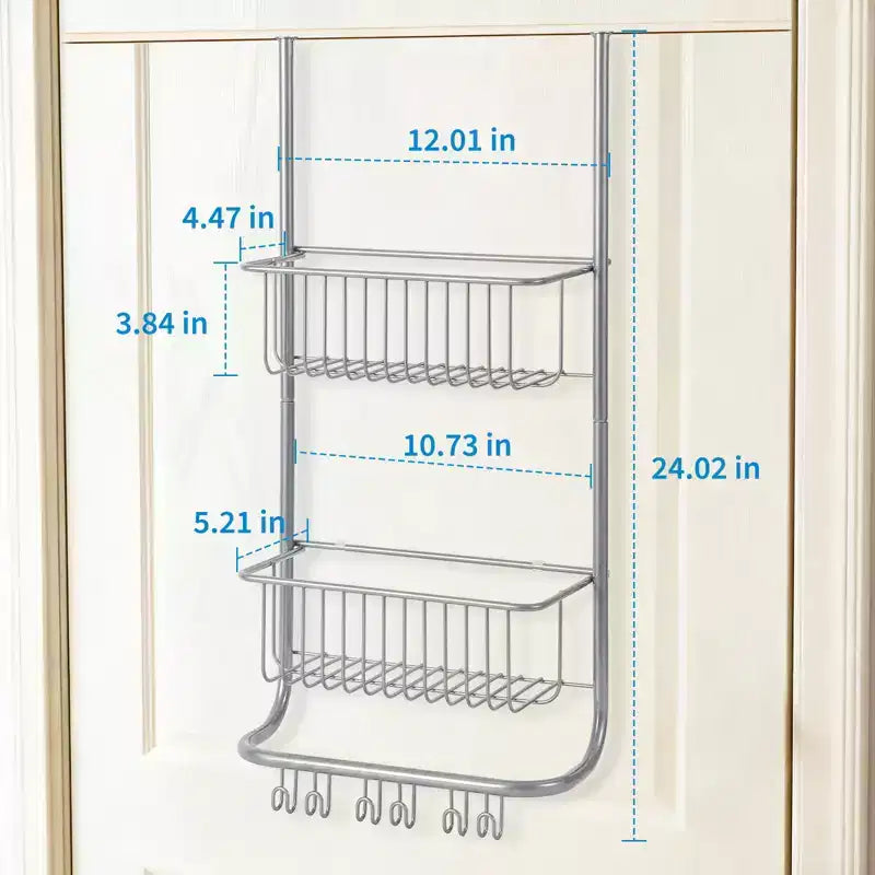 Étagère de rangement murale derrière la porte, panier suspendu en métal, étagère de rangement alimentaire, convient aux maisons, salles de bains, cuisines, buanderies, argent