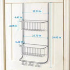 Étagère de rangement murale derrière la porte, panier suspendu en métal, étagère de rangement alimentaire, convient aux maisons, salles de bains, cuisines, buanderies, argent