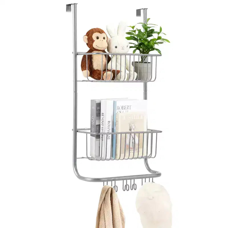 Étagère de rangement murale derrière la porte, panier suspendu en métal, étagère de rangement alimentaire, convient aux maisons, salles de bains, cuisines, buanderies, argent