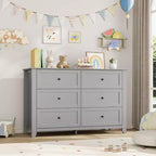 Commode noire à 6 tiroirs pour chambre à coucher, grande commode avec tiroirs profonds et poignées en métal, commodes en bois modernes pour entrée, couloir