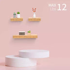 23.6 Maple Floating Shelf C invisible-bracket wood wall mount, perfect bathroom/bedroom/kitchen dcor or book/plant display, easy install.