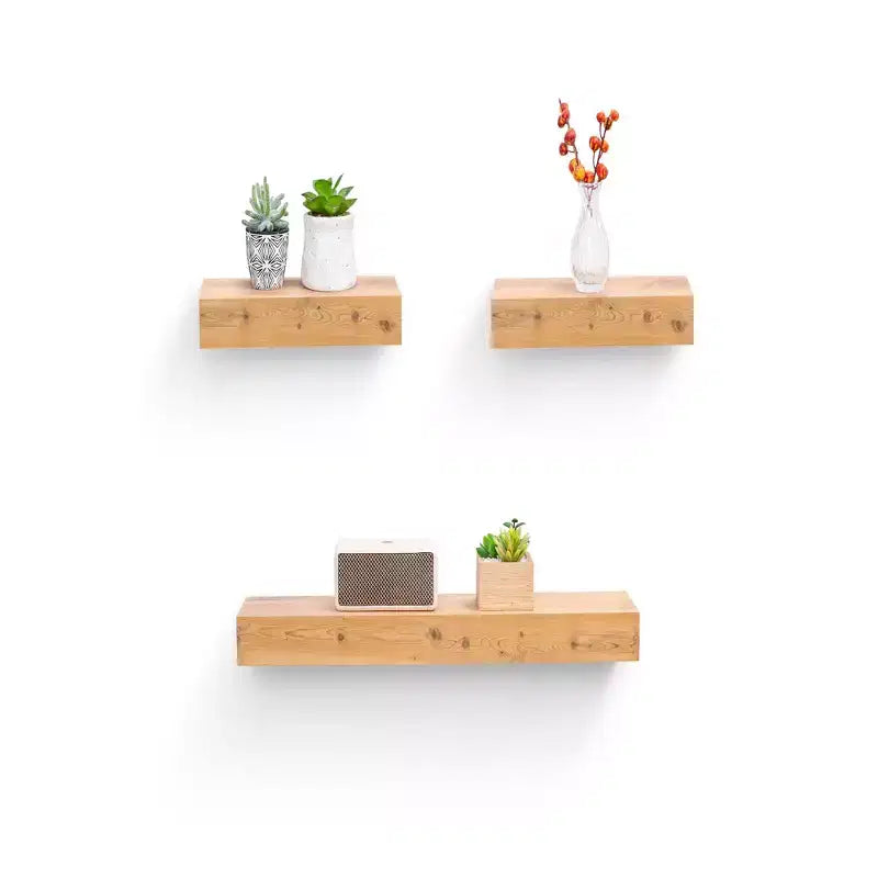 23.6 Étagère flottante en érable C avec support invisible, fixation murale en bois, parfaite pour la décoration de salle de bain/chambre/cuisine ou pour exposer des livres/plantes, installation facile.