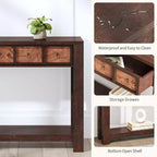 Console de 54 pouces de long, Table d'entrée en bois avec 2 tiroirs et étagère de rangement ouverte, Table de canapé derrière le canapé, Table d'entrée de style ferme