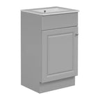 Meuble de salle de bain avec lavabo intégré de 45 cm, armoire de rangement avec porte et étagère réglable, meuble-lavabo simple