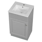 Meuble de salle de bain avec lavabo intégré de 45 cm, armoire de rangement avec porte et étagère réglable, meuble-lavabo simple