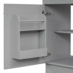 Meuble de salle de bain avec lavabo intégré de 45 cm, armoire de rangement avec porte et étagère réglable, meuble-lavabo simple