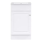 Meuble de salle de bain avec lavabo intégré de 45 cm, armoire de rangement avec porte et étagère réglable, meuble-lavabo simple