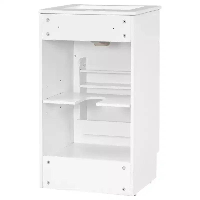 Meuble de salle de bain avec lavabo intégré de 45 cm, armoire de rangement avec porte et étagère réglable, meuble-lavabo simple