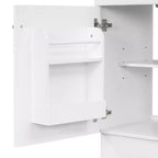 Meuble de salle de bain avec lavabo intégré de 45 cm, armoire de rangement avec porte et étagère réglable, meuble-lavabo simple