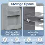 Meuble de salle de bain avec lavabo intégré de 45 cm, armoire de rangement avec porte et étagère réglable, meuble-lavabo simple