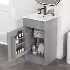 18 Small Bathroom Vanity Sink Combo, Bathroom storage Cabinet with Door Shelf and Adjustable Shelf, Single Sink Bathroom Vanity