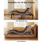 Cadre de lit réglable, lit double de massage taille XL, mode sans interstice et gravité zéro, lit électrique avec inclinaison de la tête et des pieds, équipé de 4 ports USB