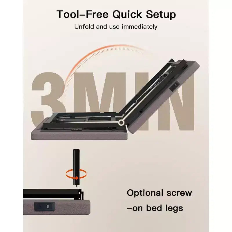 Cadre de lit réglable, lit double de massage taille XL, mode sans interstice et gravité zéro, lit électrique avec inclinaison de la tête et des pieds, équipé de 4 ports USB