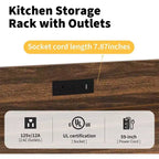 Étagère de boulanger à 4 niveaux pour cuisine avec rangement, étagère de micro-ondes industrielle, bar à café pour petits espaces, étagère de rangement de cuisine autonome