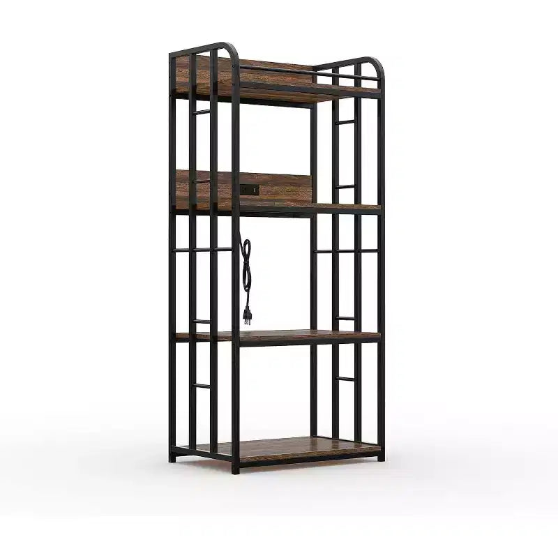 Étagère de boulanger à 4 niveaux pour cuisine avec rangement, étagère de micro-ondes industrielle, bar à café pour petits espaces, étagère de rangement de cuisine autonome