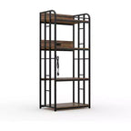Étagère de boulanger à 4 niveaux pour cuisine avec rangement, étagère de micro-ondes industrielle, bar à café pour petits espaces, étagère de rangement de cuisine autonome
